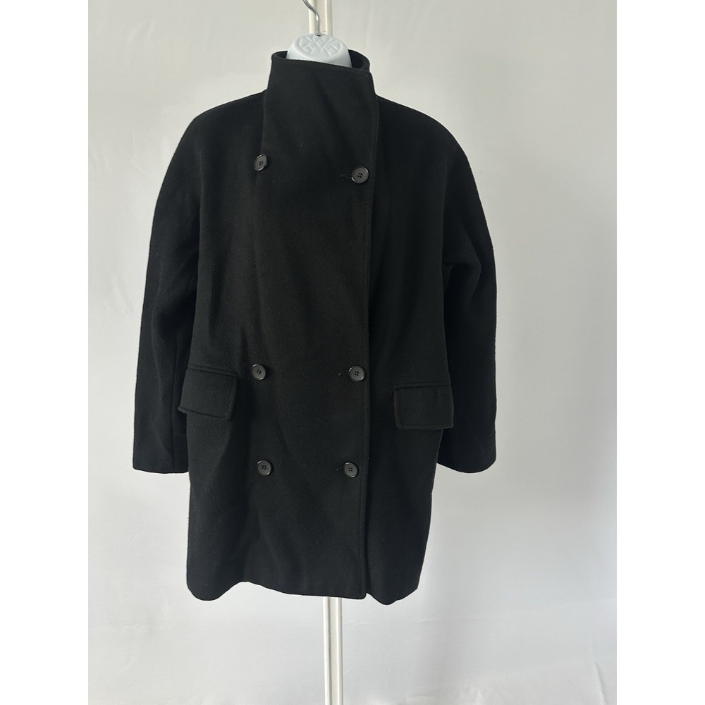 Vintage John Caruana Black Button Jacket Coat Size Medium (b25)